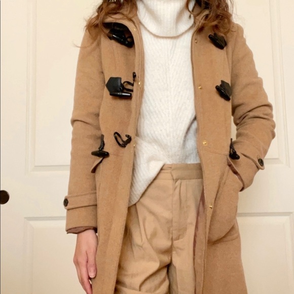 Super Warm Camel Wool Blend Toggle/Duffel Coat - Picture 2 of 5